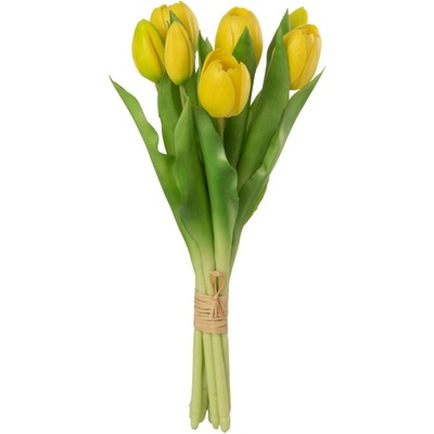 Kytica 7ks žltých realistických tulipánov - 31cm - J-Line by Jolipa