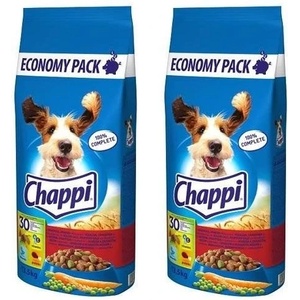 Chappi 2x13, 5кг - суха храна за кучета с говеждо месо, птиче месо и зеленчуци