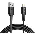 Lito Кабел за данни с USB конектори, Lightning, 1 m - Lito (LD06L) - черен