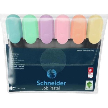 Sada zvýrazňovačov SCHNEIDER 1-5 mm SCHNEIDER Job Pastel 6 rôznych pastelových farieb
