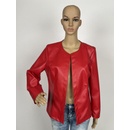 New Collection dámské červené koženkové sako Červená