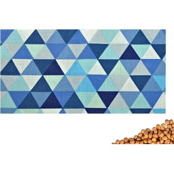 VFstyle nahrievací vankúšik s čerešňovými kôstkami 30x15 cm Triangles modré