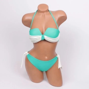 Image 1 of Дамски бански в цвят тюркоаз и бяло чашка b