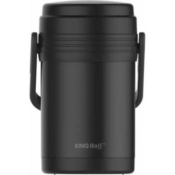 Image 1 of Kinghoff Термос за храна Kinghoff KH 1396, 3 съда 1.5 литра, Нечуплив, Неръждаема стомана, Двойна стена, Черен (9999KH1396)