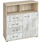 Bogdan Furniture G Скрин с четири чекмеджета и една врата Мебели Богдан модел bm-ava 14-1000, кристал със сонома - memo