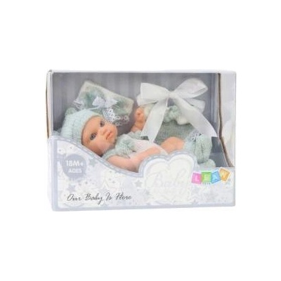 LEAN Toys Doll Baby Infant Gray Outfit Hat Bib 18 cm