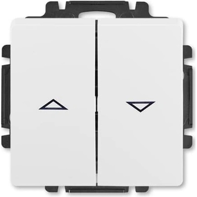 ABB Ovládac žalúzií tlacidlový 10A/250V s blok. (PS) biela Swing-L