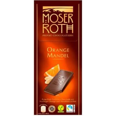 Moser Roth hořká čokoládapomeranč mandle 125 g