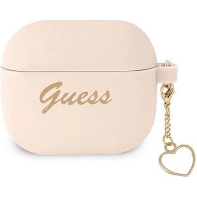 Guess Калъф Guess GUA3LSCHSP Silicone Charm Collection, за Apple AirPods 3, розов (GUE001886-0)
