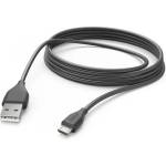 Hama Кабел за зареждане, HAMA USB-A - Micro-USB, 3 m, Черен цвят (HAMA-201588)