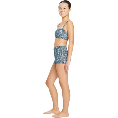 Modibodi dievčenské menštruačné plavky Hi Waist Short Super Luna Blossom Black spodný diel