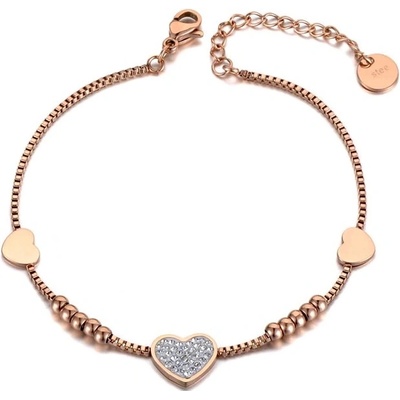 Victoria Filippi Stainless Steel Ocelový náramek Josette chirurgická ocel srdíčko NRB19130/57 Zlatá