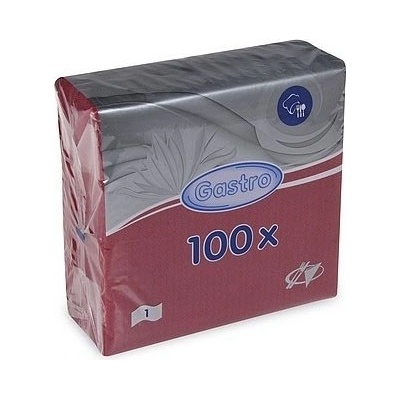 Gastro ubrousky papírové 1V 100ks bordó 33x33cm