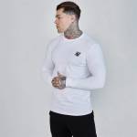SikSilk Мъжка тениска SikSilk Essentials T-Shirt Mens - White - sportihobi - 97,77 лв