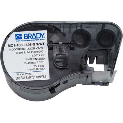 Brady MC1-1000-595-GN-WT / 131598, лепилна лента 25.40 mm x 7.62 m (MC1-1000-595-GN-WT)