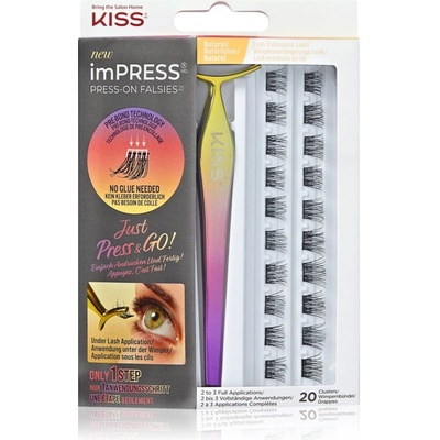 KISS imPRESS Press-on Falsies изкуствени мигли в сноп с възел 01 Natural 20 бр