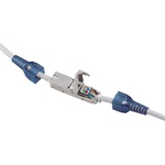 PremiumCord Patch Cord вътрешен куплунг, сгъваем, STP CAT6a, модулен, за монтаж без инструменти, сив SRJBOX-04 (SRJBOX-04)