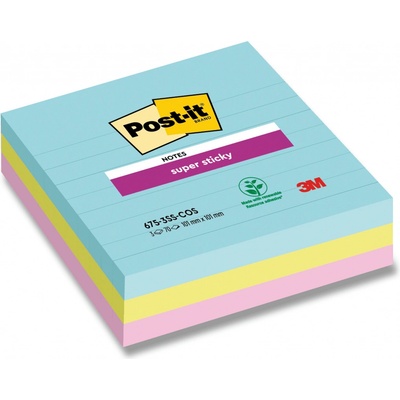 3M Post-it 675 Super Sticky - silně lepicí bloček - 101 x 101 mm, 3 x 70 l., Miami – Zboží Dáma