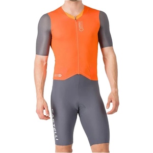Castelli Мъжки скин за колоездене Castelli Saturday Morning Skinsuit Cycling skinsuit - Brilliant Orange / Vivd Orange/S (002-3808-0314)