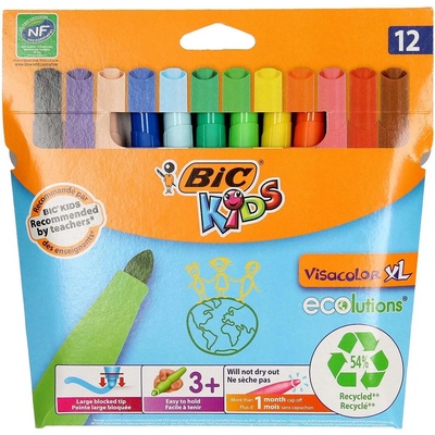 BIC Детски маркери за рисуване 12 бр. Visacolor XL ecolutions BIC 4220023