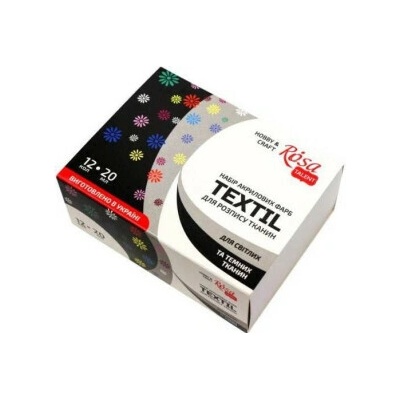 Rosa sada barev pro textil 12x20ml