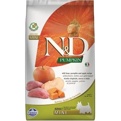 N&D PUMPKIN GF dospělý Mini divočák a jablko 2,5 kg