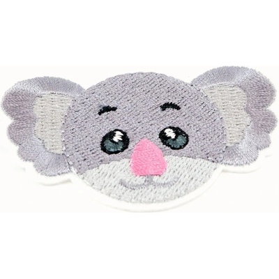 Nažehľovacia záplata - Koala s farebným nosom - rozmer 7 cm x 5 cm Ružová koala