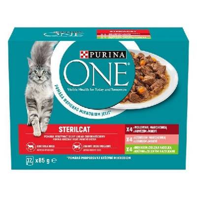 PURINA NESTLE PURINA One Sterilcat mix príchutí - mokré krmivo pre mačky - 12 x 85 g