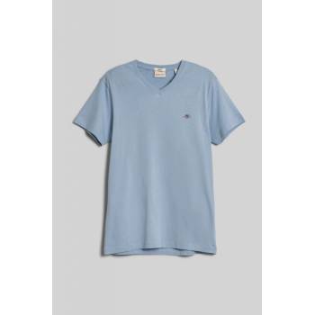 Gant tričko SLIM SHIELD V-NECK T-SHIRT modrá