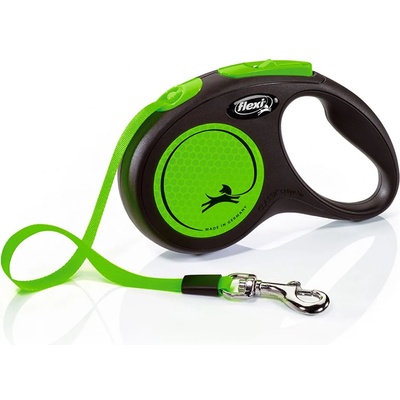 flexi NEW NEON поводище S до 15кг, 5м лента - зелено