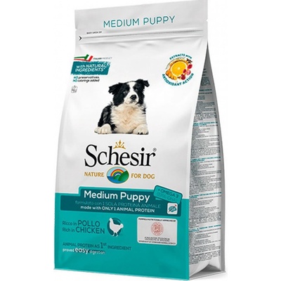 Schesir dog Medium Puppy Kuracie s ryžou 12 kg