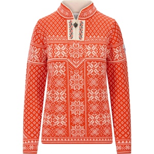 Dale of Norway Дамски вълнен пуловер Dale of Norway Women's Peace Sweater Wool jumper - Roth Red / Offwhite (105-2928-0913)