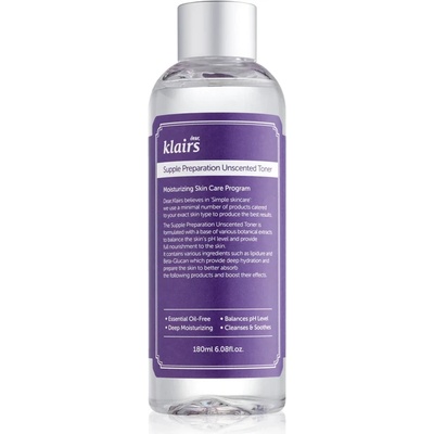 Dear, Klairs Supple Preparation Unscented Toner - Базов тоник без аромат 180мл