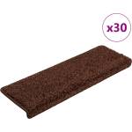 vidaXL Изтривалки за стълби, 30 бр. , 65x21x4 см, кафяви, с правоъгълен кант (3365828)