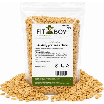 FITBOY Arašídy pražené solené 5000 g