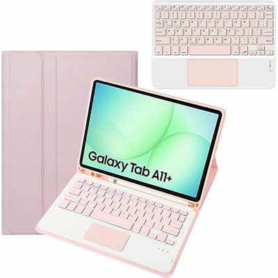 4kom.pl Pouzdro s Bluetooth klávesnicí pro Samsung Galaxy Tab A11+ Plus - ochranné se stojánkem CFA9P Růžové