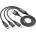 hoco. X76 кабел за зареждане 3в1 USB - Type-C/мълния/microUSB, 100 см, ЧЕРЕН X76_B (X76_B)