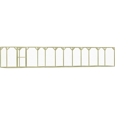 vidaXL Klec pro kuřata 1,5 × 9 × 1,5 m, impregnovaná borovice, zelená a stříbrná 9799.278406