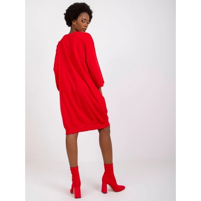 Mikinové šaty salou s vreckami RV-SK-6839.95 red