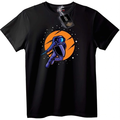 NOONEBRAND Тениска с космически астронавт боец - XS, Black