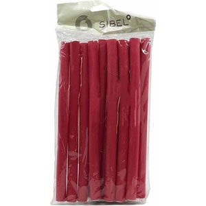 Sibel Flexi Mousse Curlers Short Red 18 cm x 12 mm 12 ks