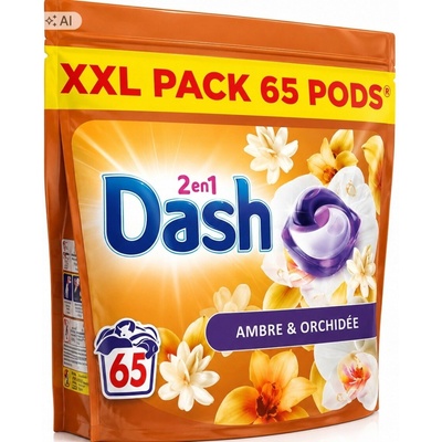 Dash 2v1 prací Kapsle Amber a Orchidej 65 PD