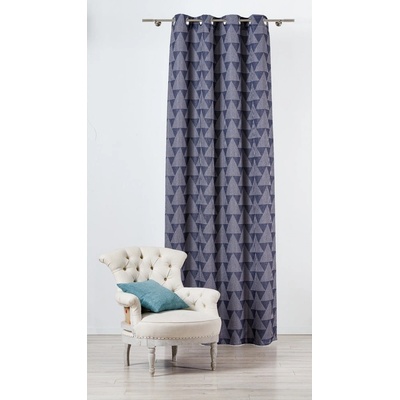 Modro-sivý záves 130x260 cm Zatapa - Mendola Fabrics
