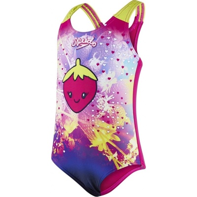 Speedo Starfizz Essential Applique Piece electric pink navy lime punch