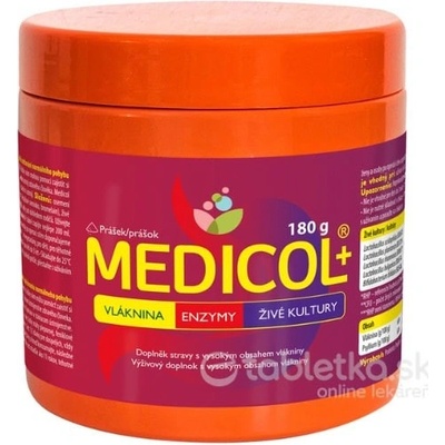 Medicol Plus vláknina enzýmy, živé kultúry prášok proti zápche 180 g