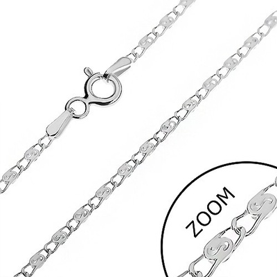 Šperky eshop Řetízek ze stříbra oválná očka s uzlíky AB23.03