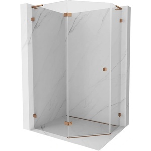 Mexen Lunar L петстенна душ кабина с панти, лява, 90 x 80 см, прозрачно, розово злато - 831L-090L-080P-60-00-L (831L-090L-080P-60-00-L)