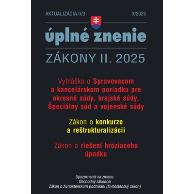 Aktualizácia II/3 / 2025 - Konkurz a reštrukturalizácia