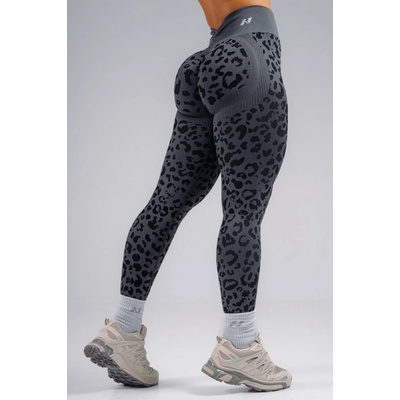 Nebbia Kompresné push-up legíny s leopardím vzorom PRIMAL 849 black leopard