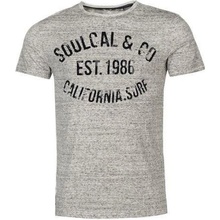 SoulCal AOP Flock T Shirt Mens Grey Marl